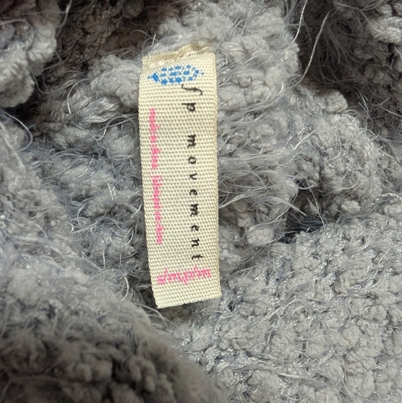 FREE PEOPLE FP Movement (Small) Cozy Heatin Up Bubble Pullover Oversize Gray - Picture 7 of 10